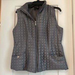 Dark gray quilted vest; New Directions; size M